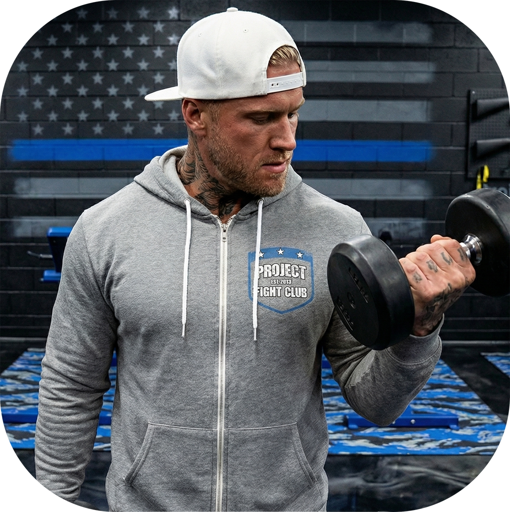 GUNMETAL LIGHTWEIGHT ZIP HOODIE #2 - SUPPORT POLICE