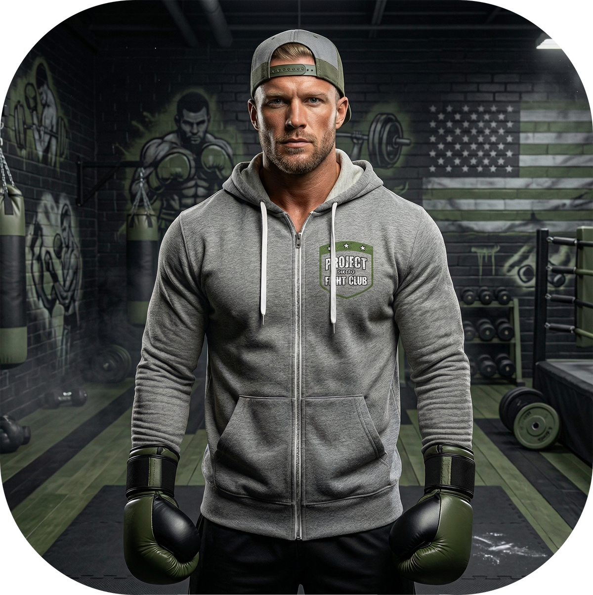 GREY LIGHTWEIGHT ZIP HOODIE 2 - HONOR SOLDIERS & VETERANS