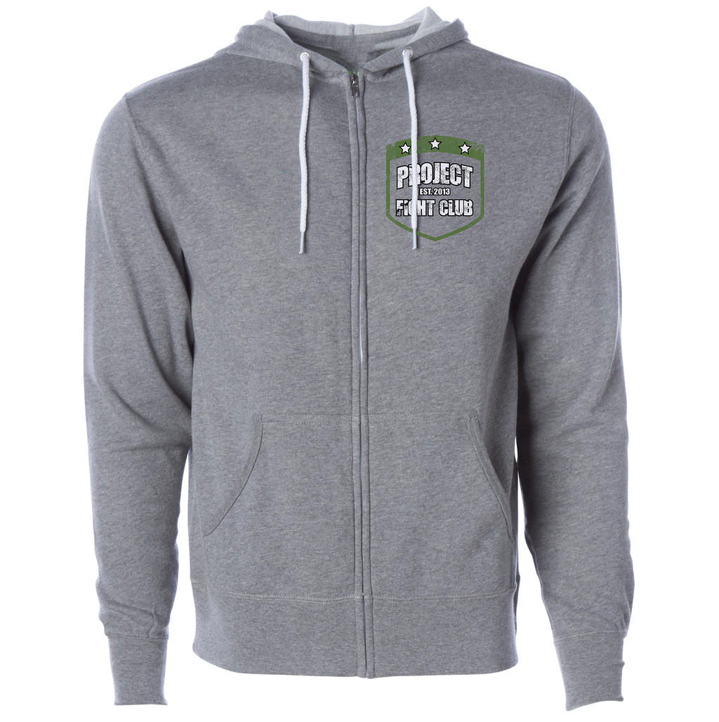 GREY LIGHTWEIGHT ZIP HOODIE 2 - HONOR SOLDIERS & VETERANS