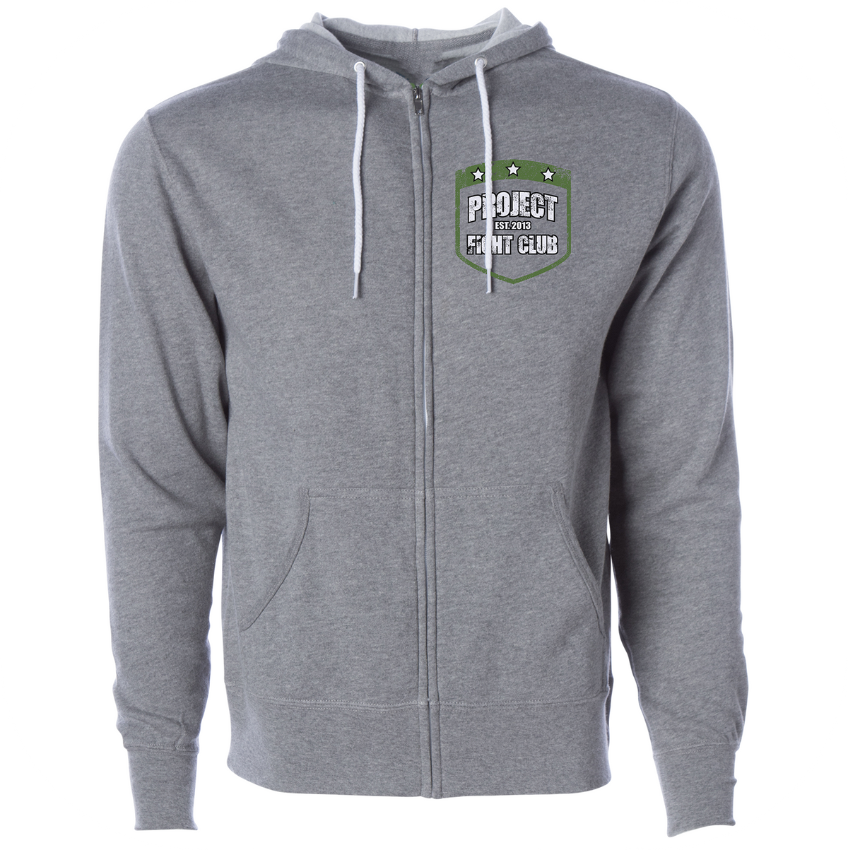 GREY LIGHTWEIGHT ZIP HOODIE 2 - HONOR SOLDIERS & VETERANS