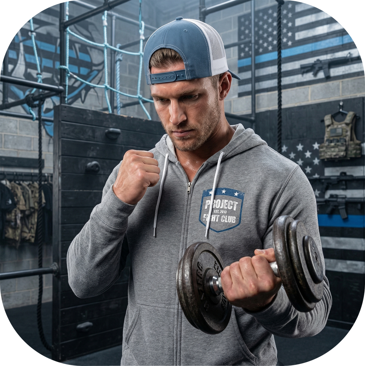 GUNMETAL LIGHTWEIGHT ZIP HOODIE - SUPPORT POLICE