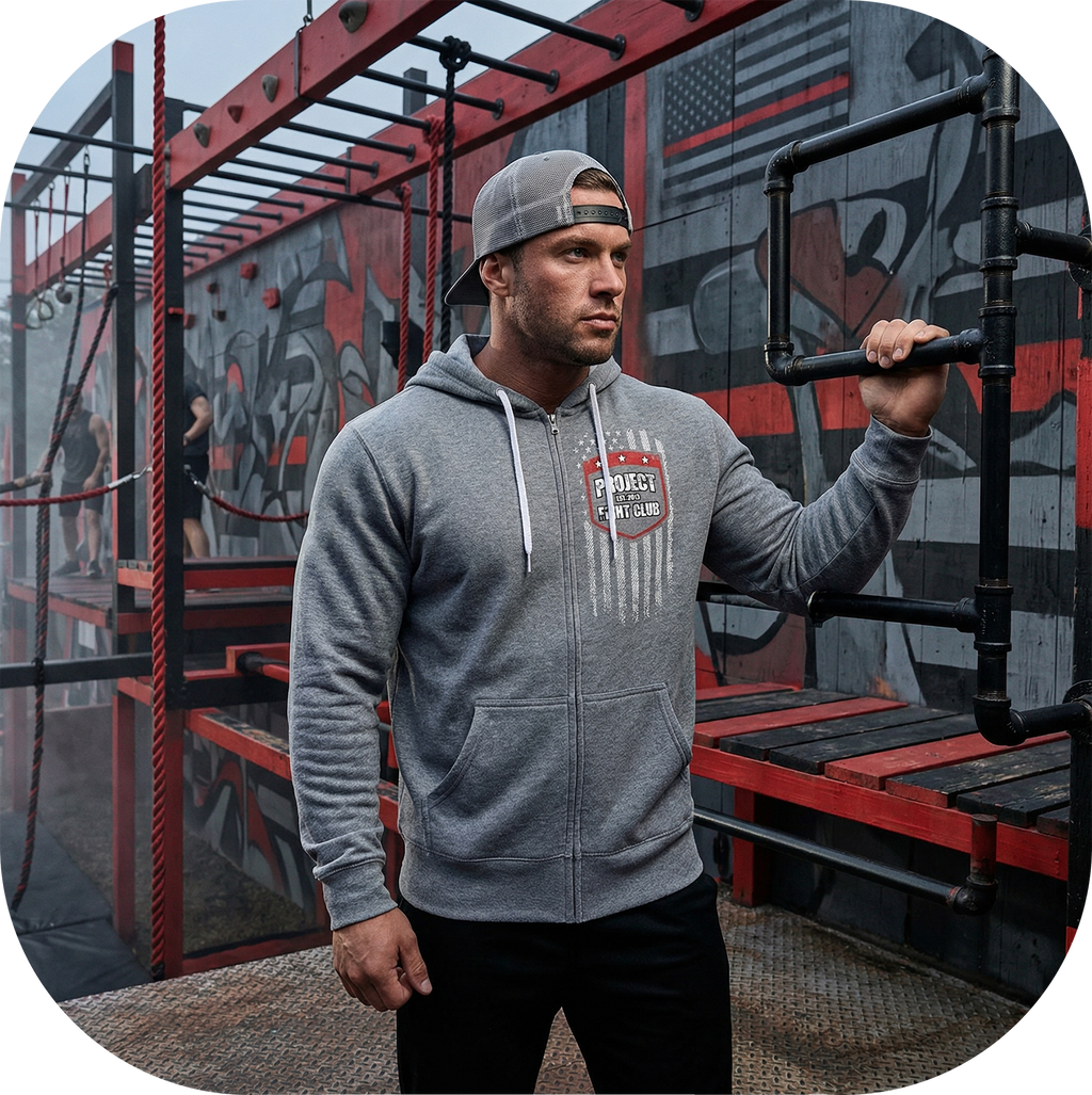 GREY LIGHTWEIGHT ZIP HOODIE - HONOR FIREFIGHTERS & EMTs