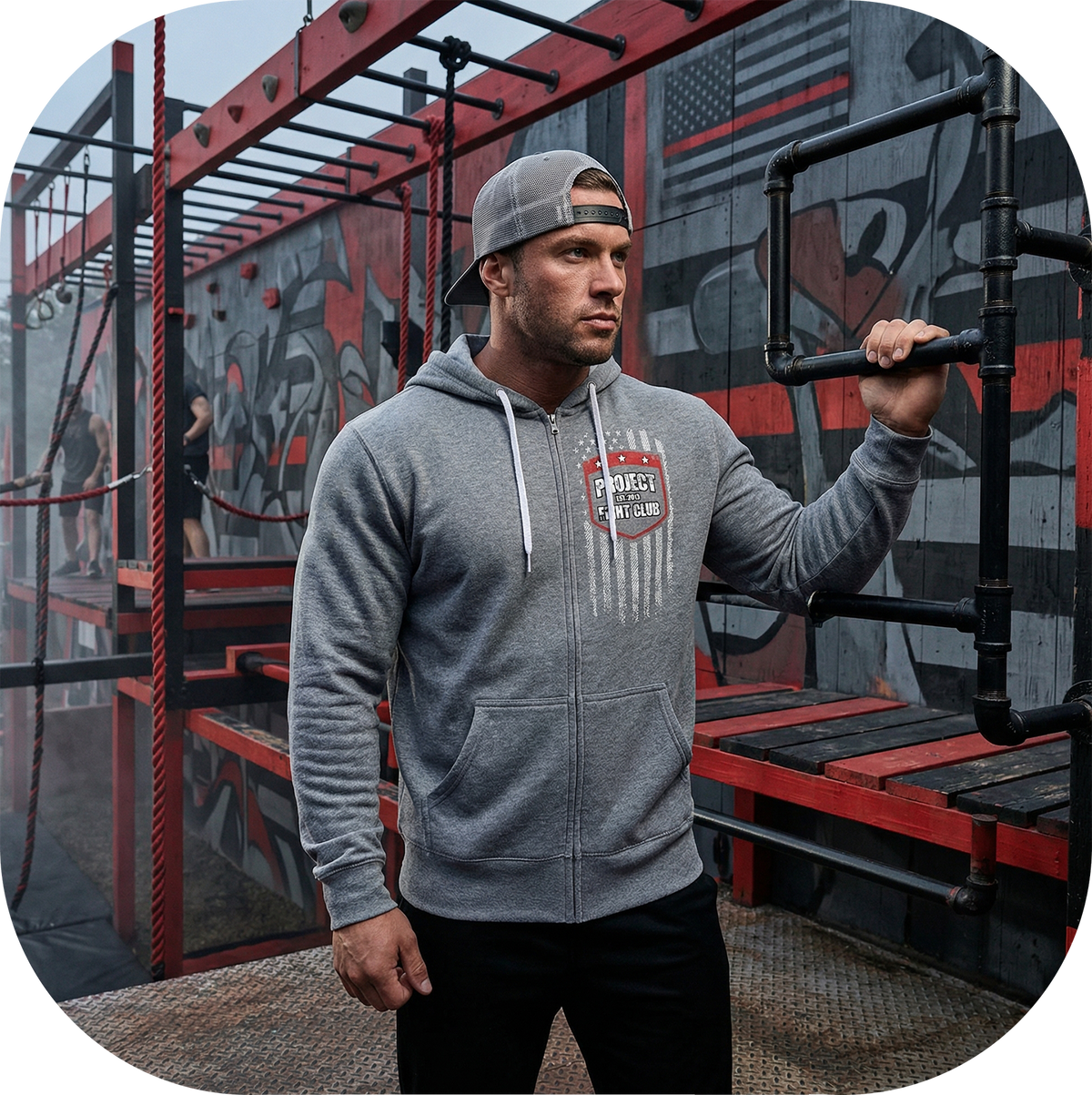 GREY LIGHTWEIGHT ZIP HOODIE - HONOR FIREFIGHTERS & EMTs