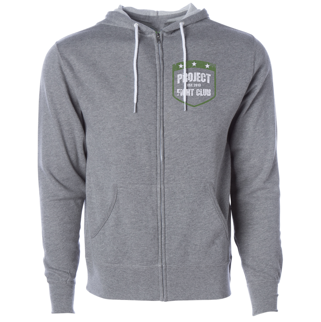 GREY LIGHTWEIGHT ZIP HOODIE - HONOR SOLDIERS & VETERANS