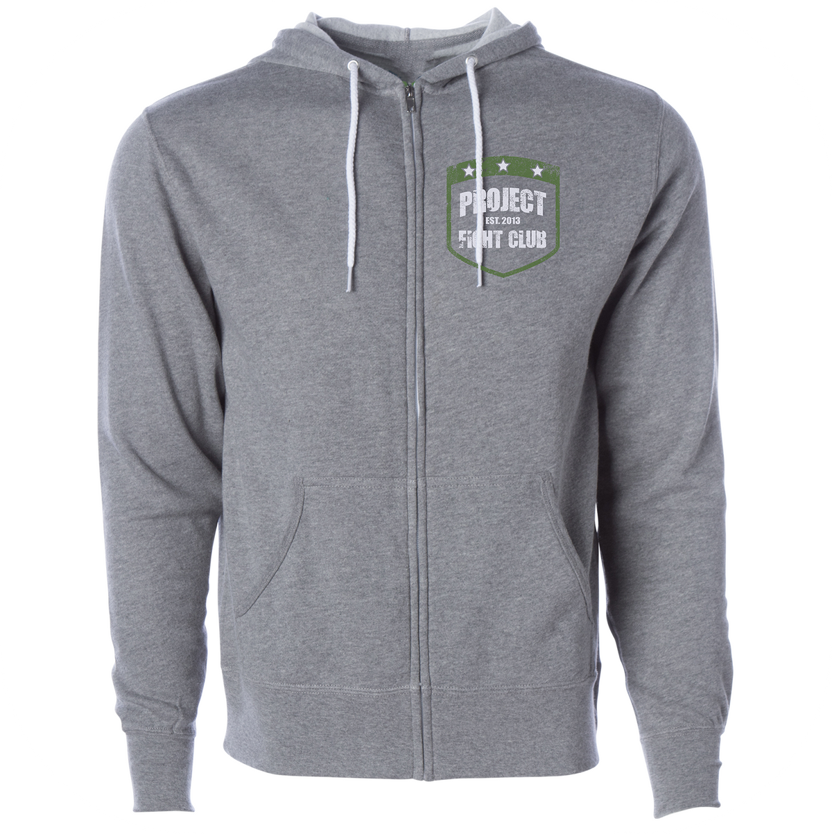 GREY LIGHTWEIGHT ZIP HOODIE - HONOR SOLDIERS & VETERANS
