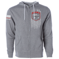 GREY LIGHTWEIGHT ZIP HOODIE - HONOR FIREFIGHTERS & EMTs