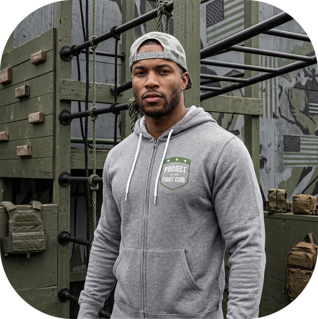 GREY LIGHTWEIGHT ZIP HOODIE - HONOR SOLDIERS & VETERANS