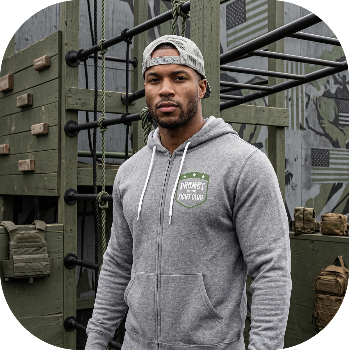 GREY LIGHTWEIGHT ZIP HOODIE - HONOR SOLDIERS & VETERANS