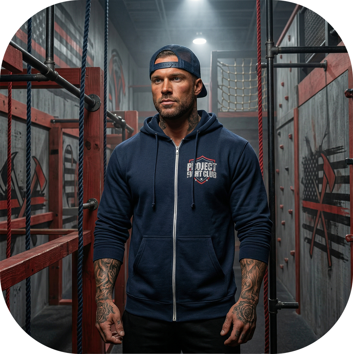 NAVY LIGHTWEIGHT ZIP HOODIE - HONOR FIREFIGHTERS & EMTs