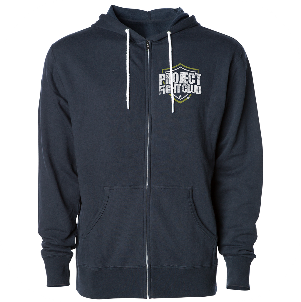 NAVY LIGHTWEIGHT ZIP HOODIE - SPREAD CHRISTIANITY