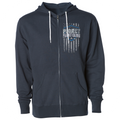SLATE BLUE LIGHTWEIGHT ZIP HOODIE - SUPPORT POLICE