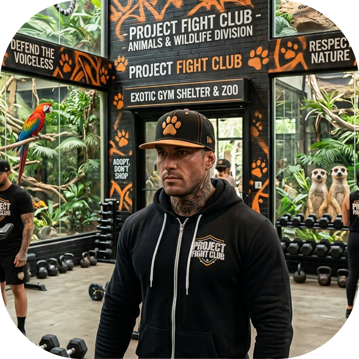 BLACK LIGHTWEIGHT ZIP HOODIE - PROTECT ANIMALS & WILDLIFE