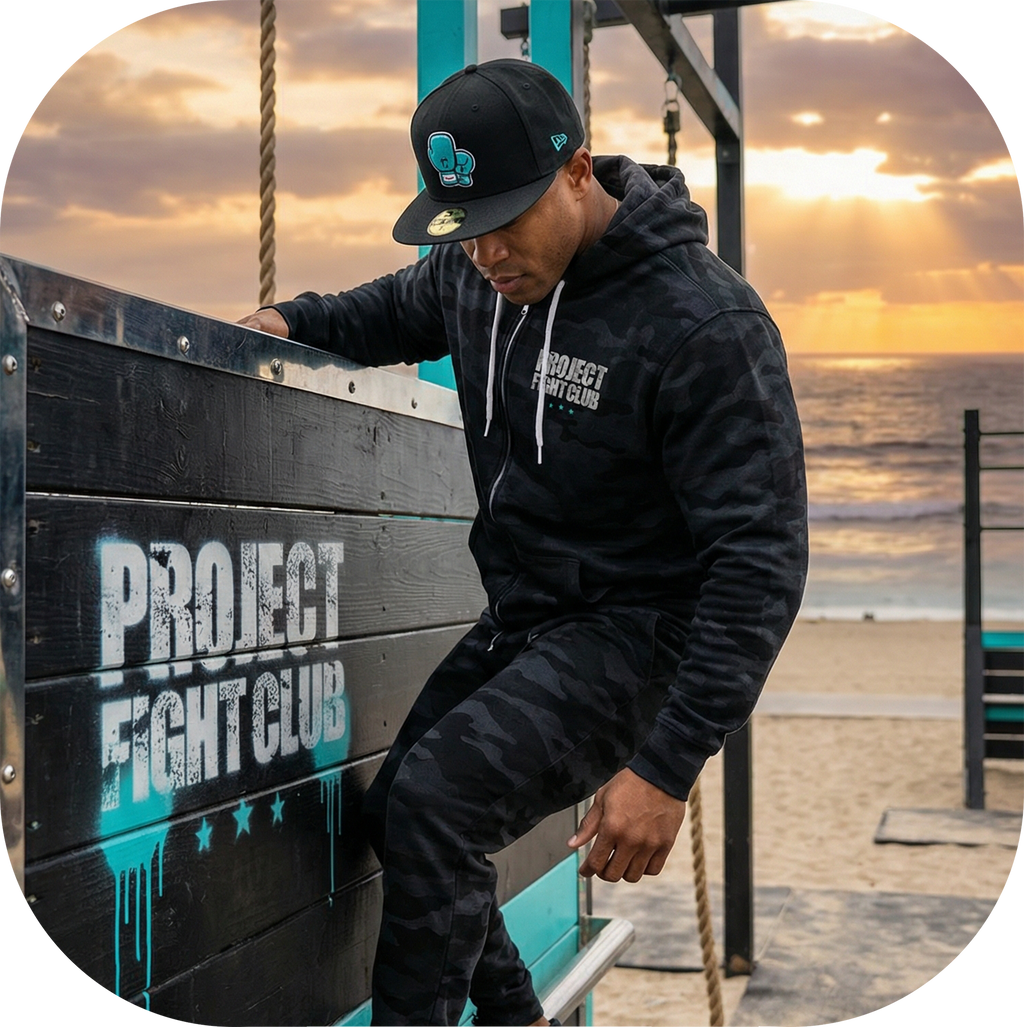 BLACK CAMO LIGHTWEIGHT ZIP - FIGHT ADDICTION