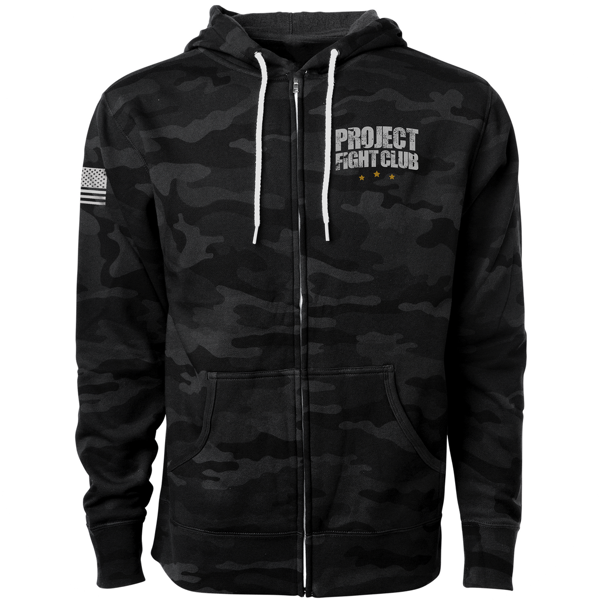 BLACK CAMO LIGHTWEIGHT ZIP HOODIE - PROTECT ANIMALS & WILDLIFE