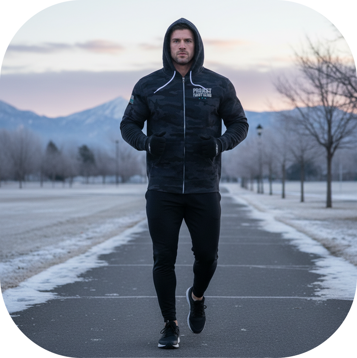 BLACK CAMO LIGHTWEIGHT ZIP - FIGHT ADDICTION