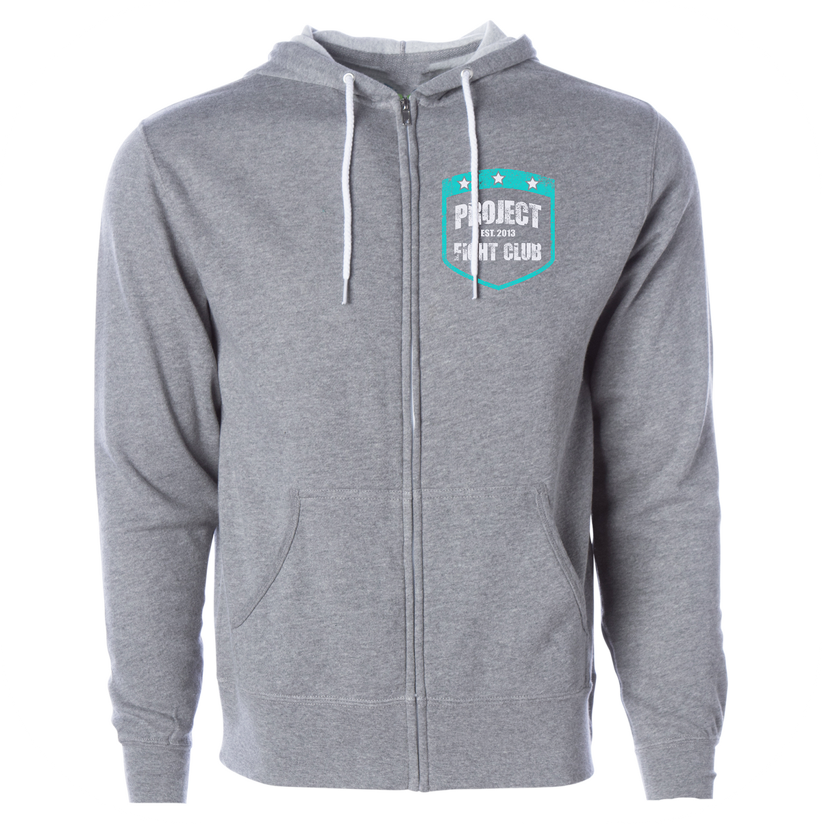 GREY LIGHTWEIGHT ZIP HOODIE - FIGHT ADDICTION
