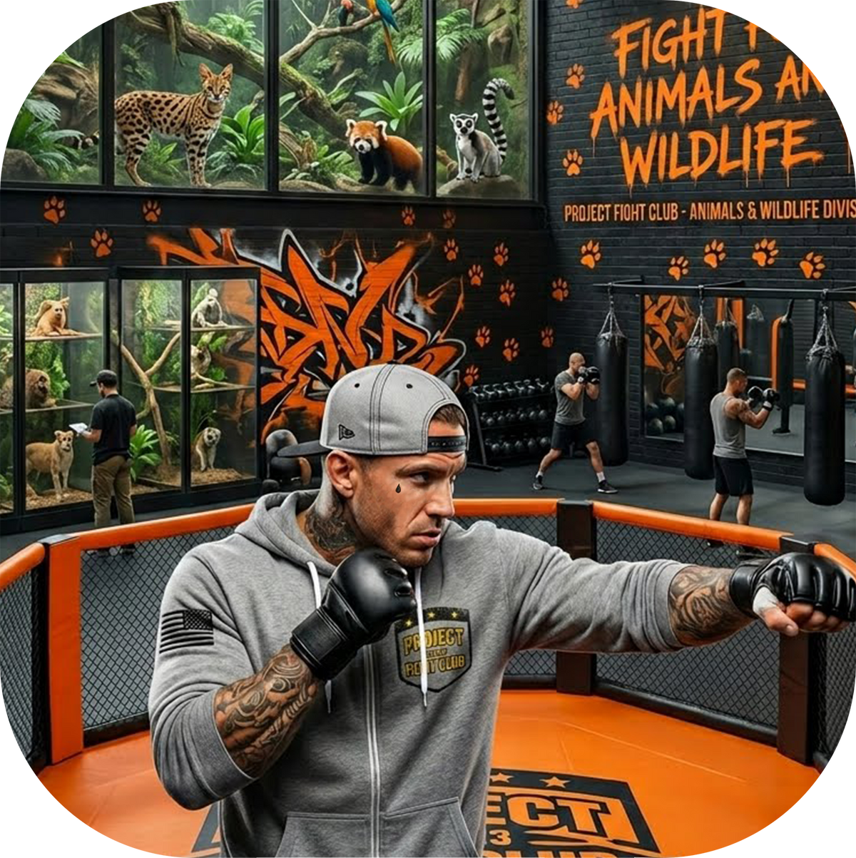 GREY LIGHTWEIGHT ZIP HOODIE #2 - PROTECT ANIMALS & WILDLIFE