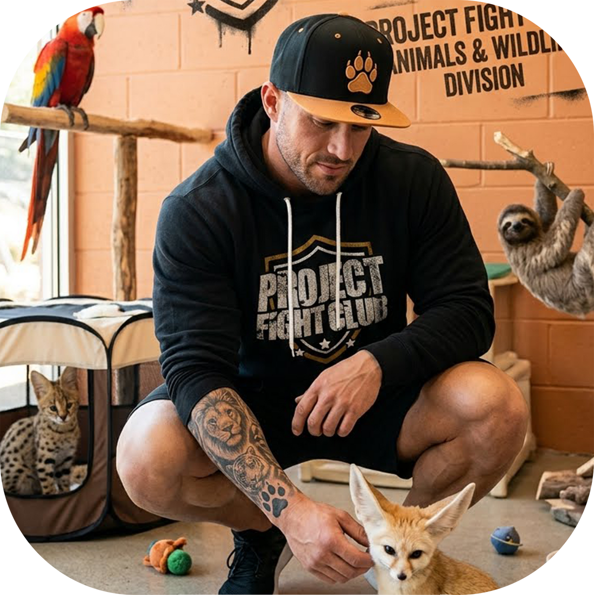 BLACK LIGHTWEIGHT HOODIE - PROTECT ANIMALS & WILDLIFE