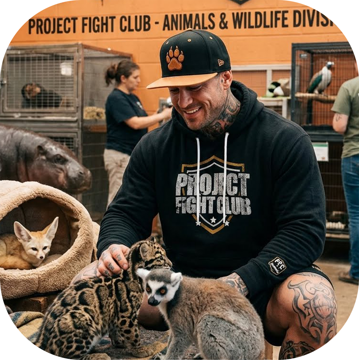 BLACK LIGHTWEIGHT HOODIE #2 - PROTECT ANIMALS & WILDLIFE