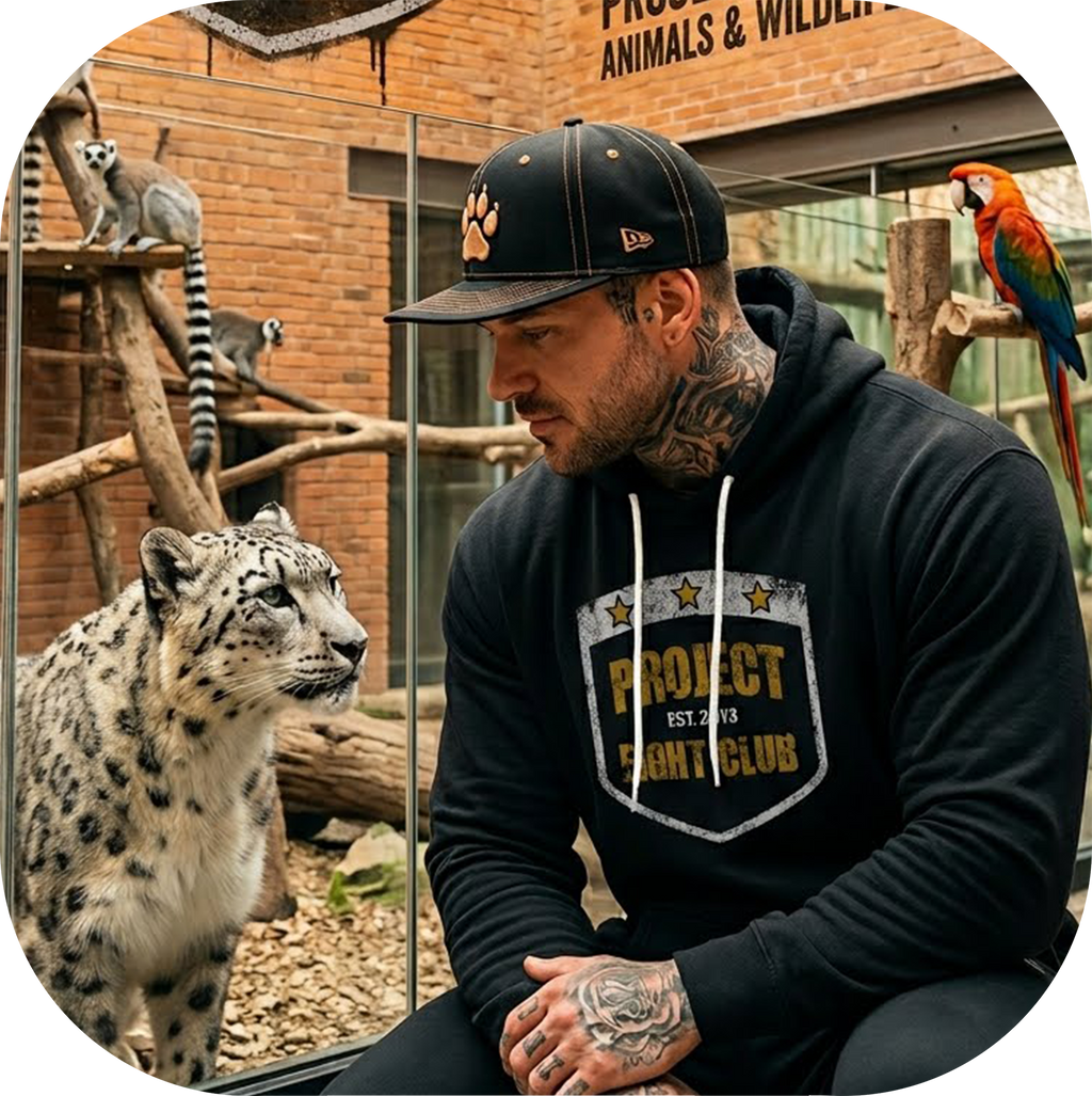 BLACK LIGHTWEIGHT HOODIE #3 - PROTECT ANIMALS & WILDLIFE