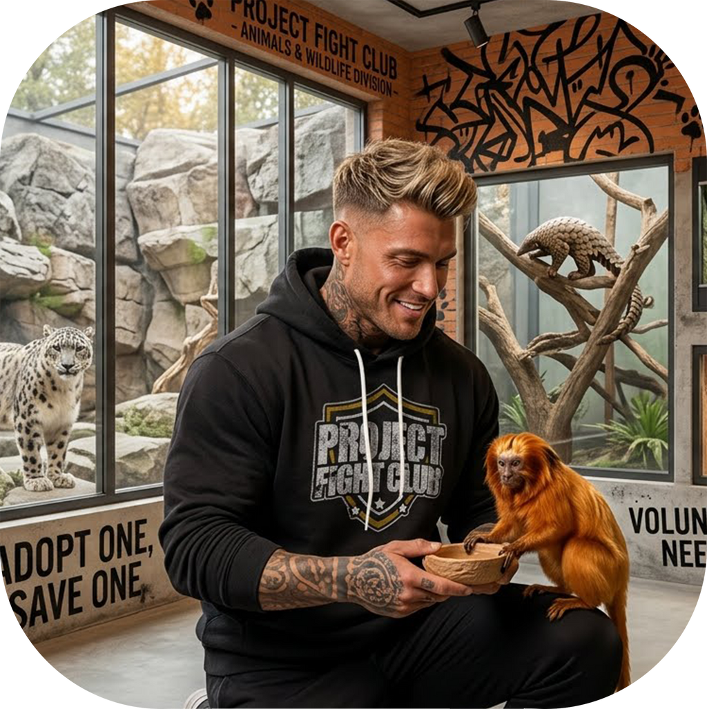 BLACK LIGHTWEIGHT HOODIE - PROTECT ANIMALS & WILDLIFE