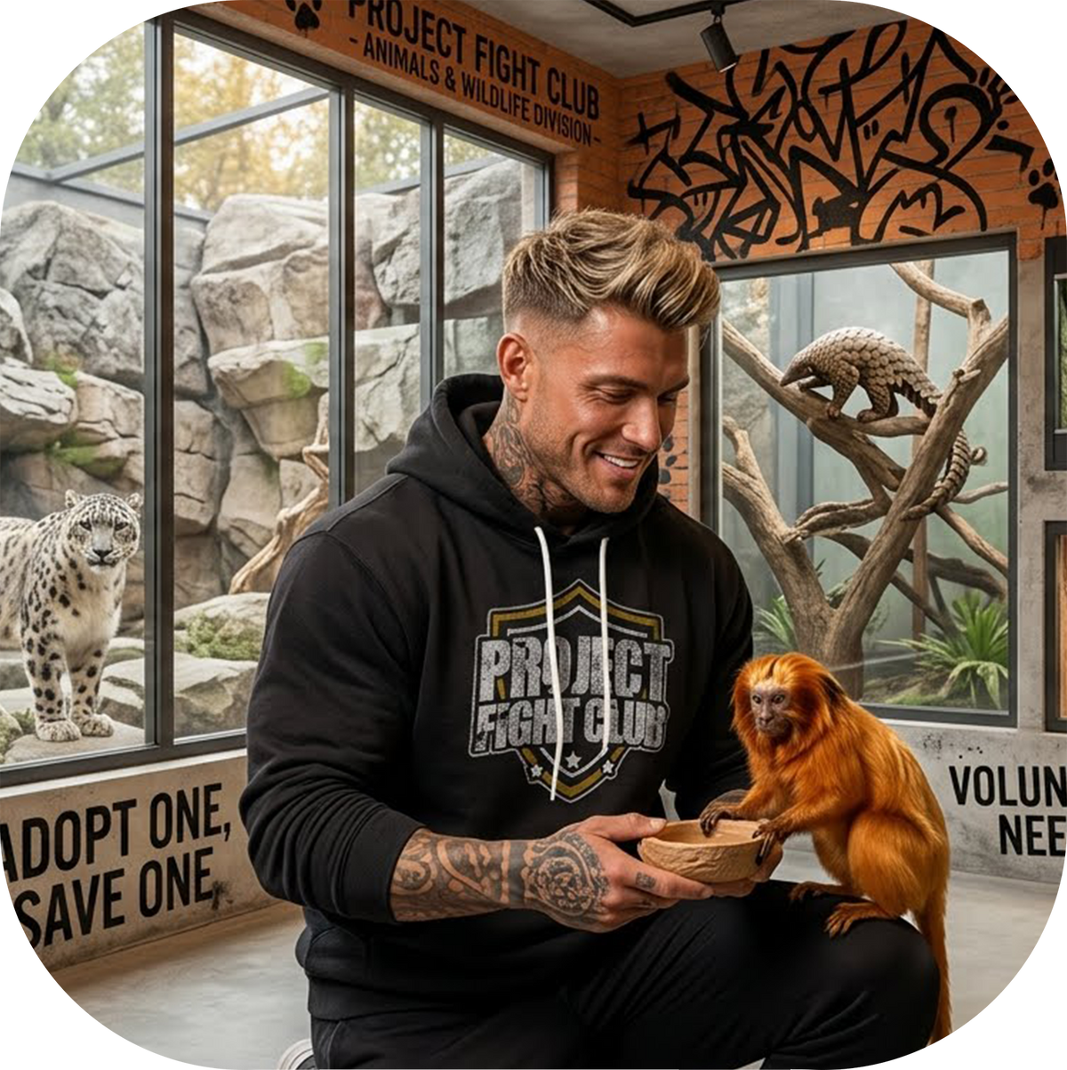 BLACK LIGHTWEIGHT HOODIE - PROTECT ANIMALS & WILDLIFE