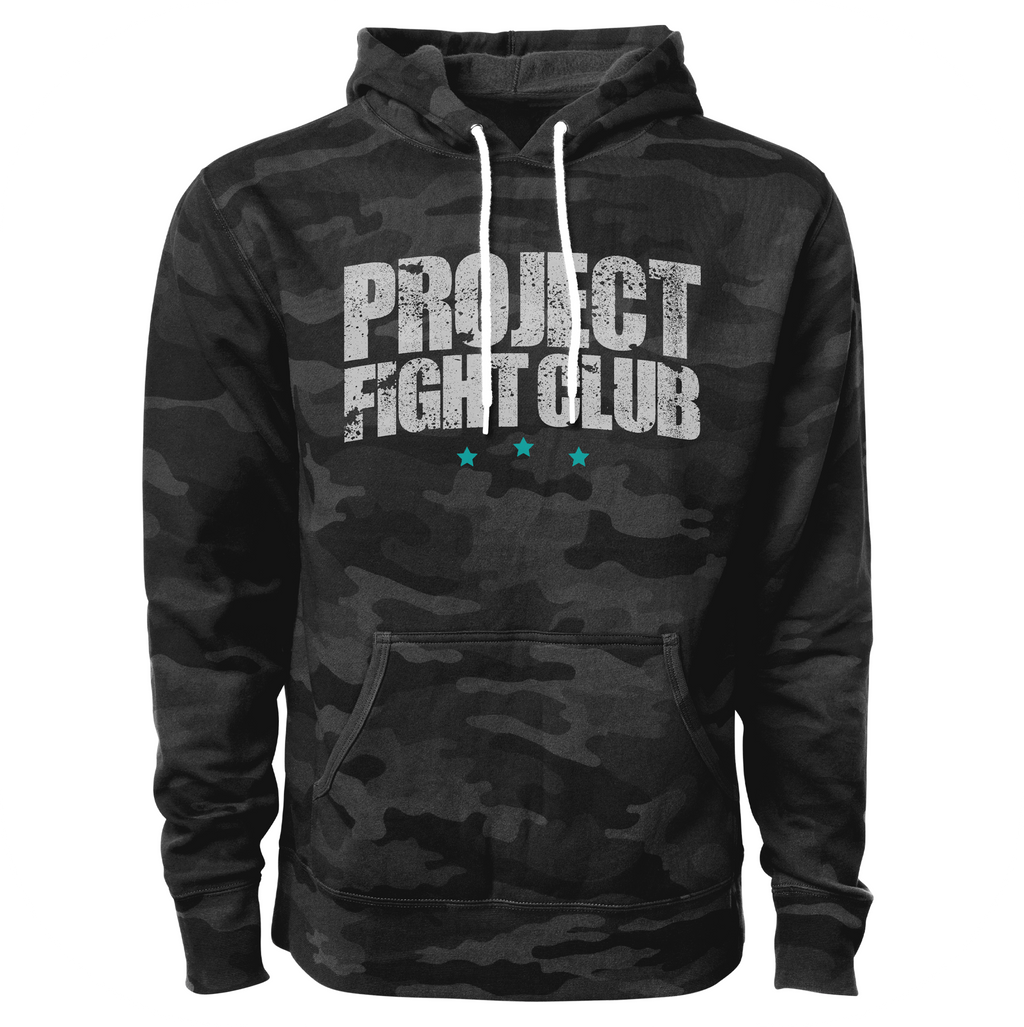 BLACK CAMO LIGHTWEIGHT HOODIE - FIGHT ADDICTION