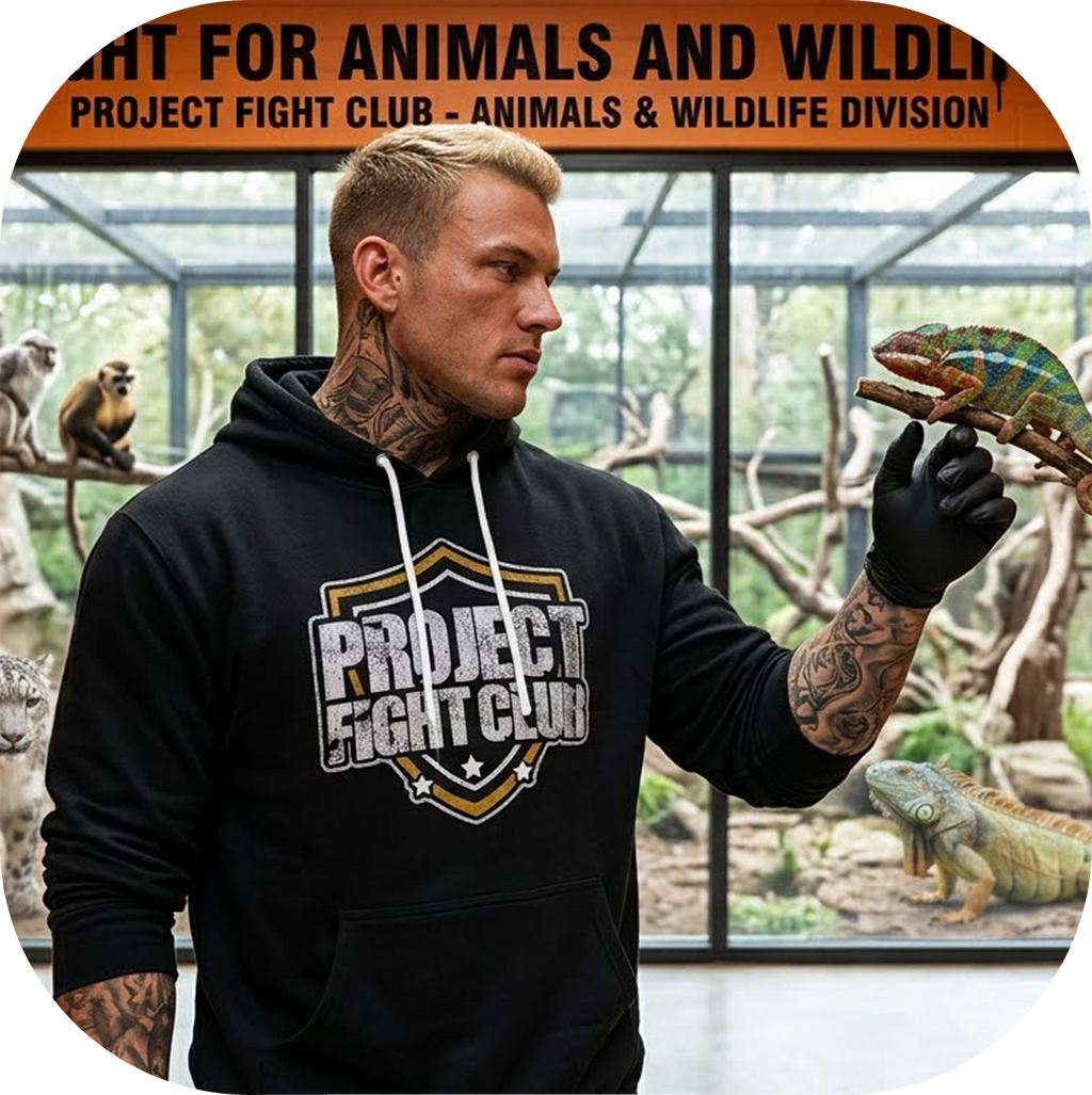 BLACK LIGHTWEIGHT HOODIE - PROTECT ANIMALS & WILDLIFE