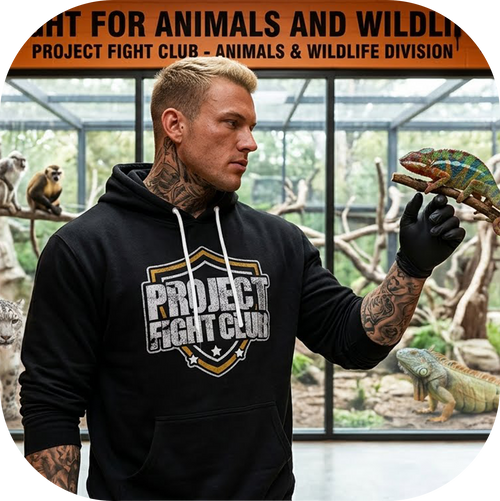BLACK LIGHTWEIGHT HOODIE - PROTECT ANIMALS & WILDLIFE