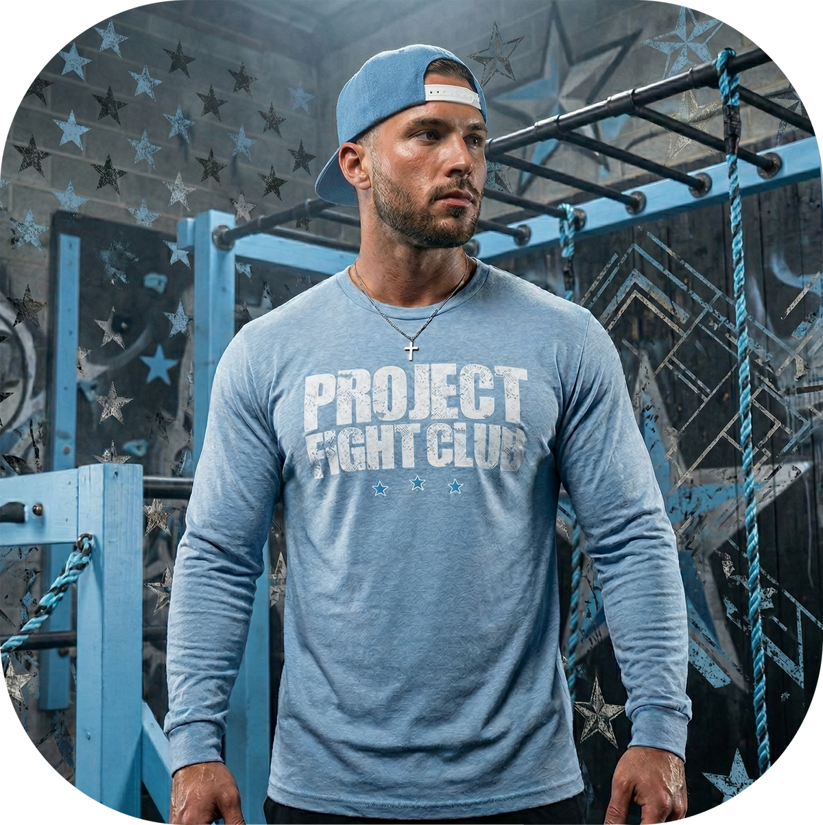 LIGHT BLUE LONG SLEEVE TEE #2 - SUPPORT POLICE