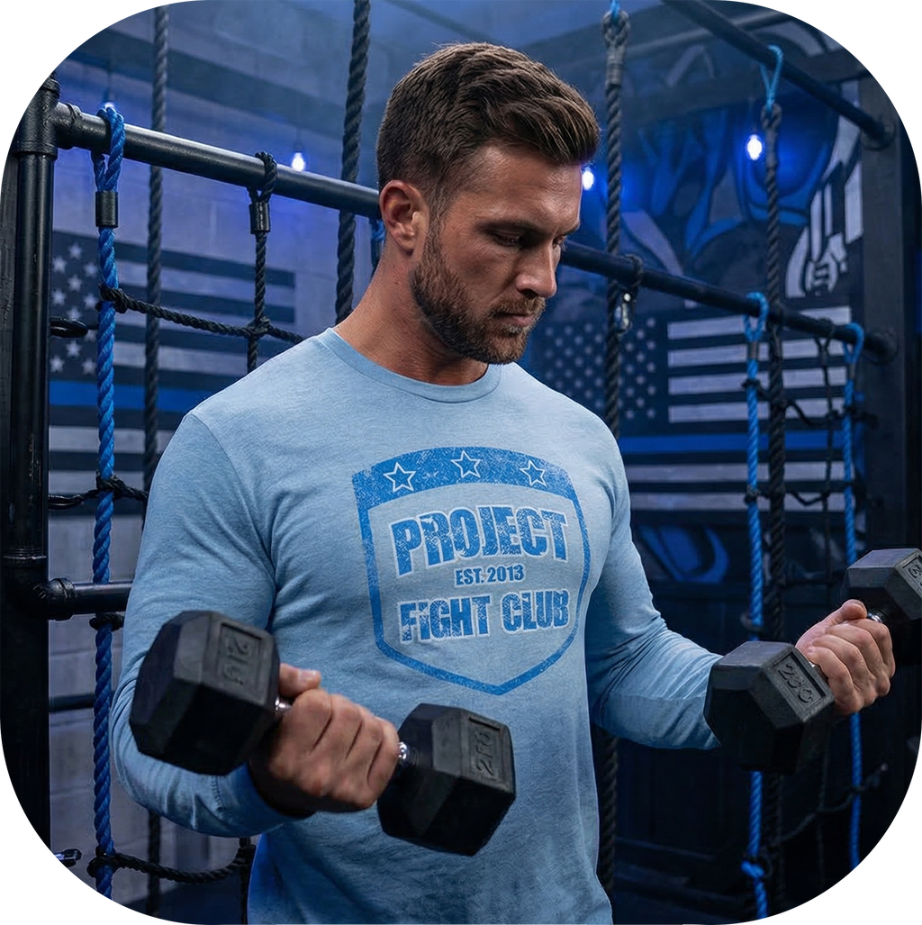 LIGHT BLUE LONG SLEEVE TEE - SUPPORT POLICE