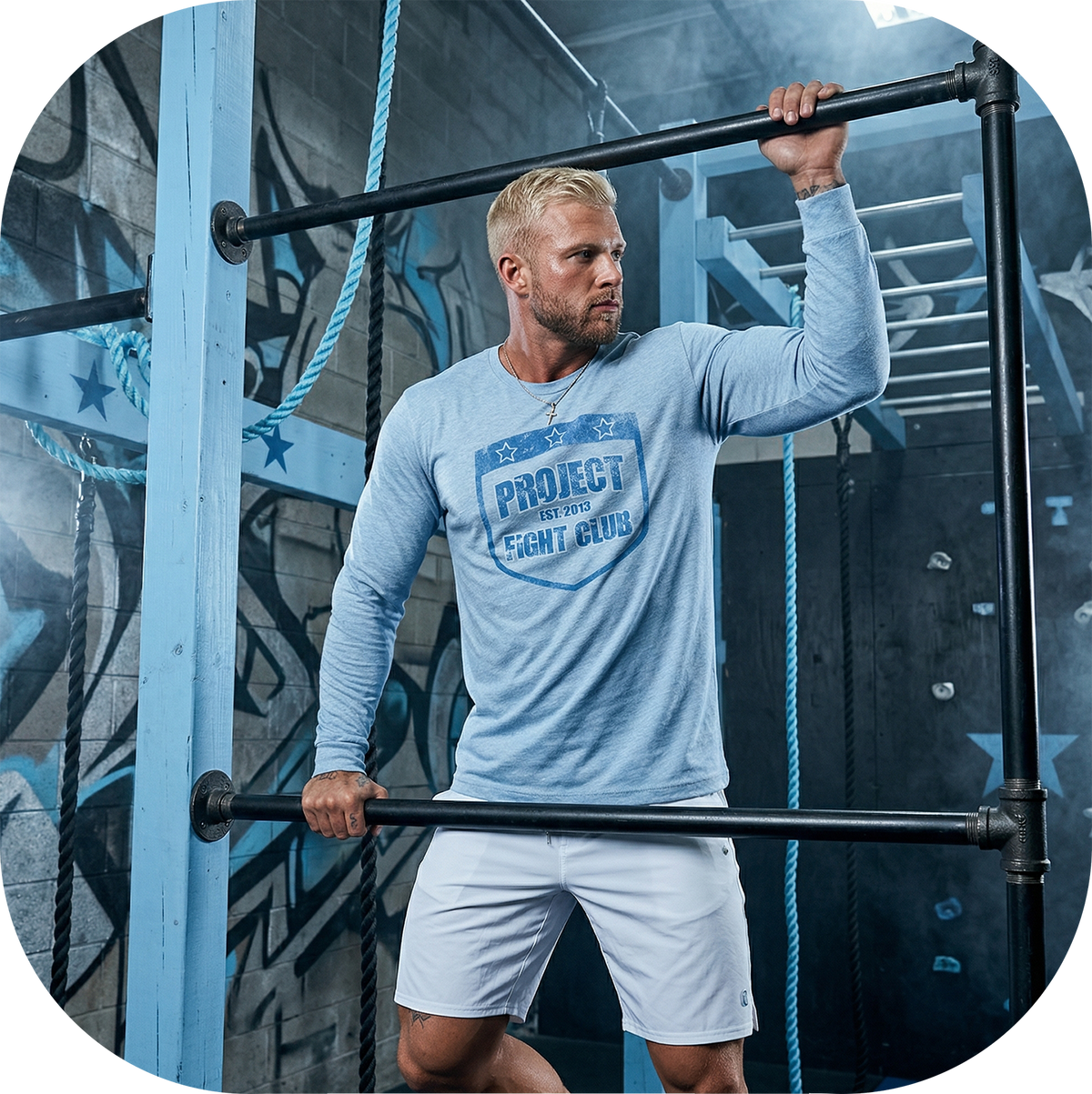 LIGHT BLUE LONG SLEEVE TEE - SUPPORT POLICE