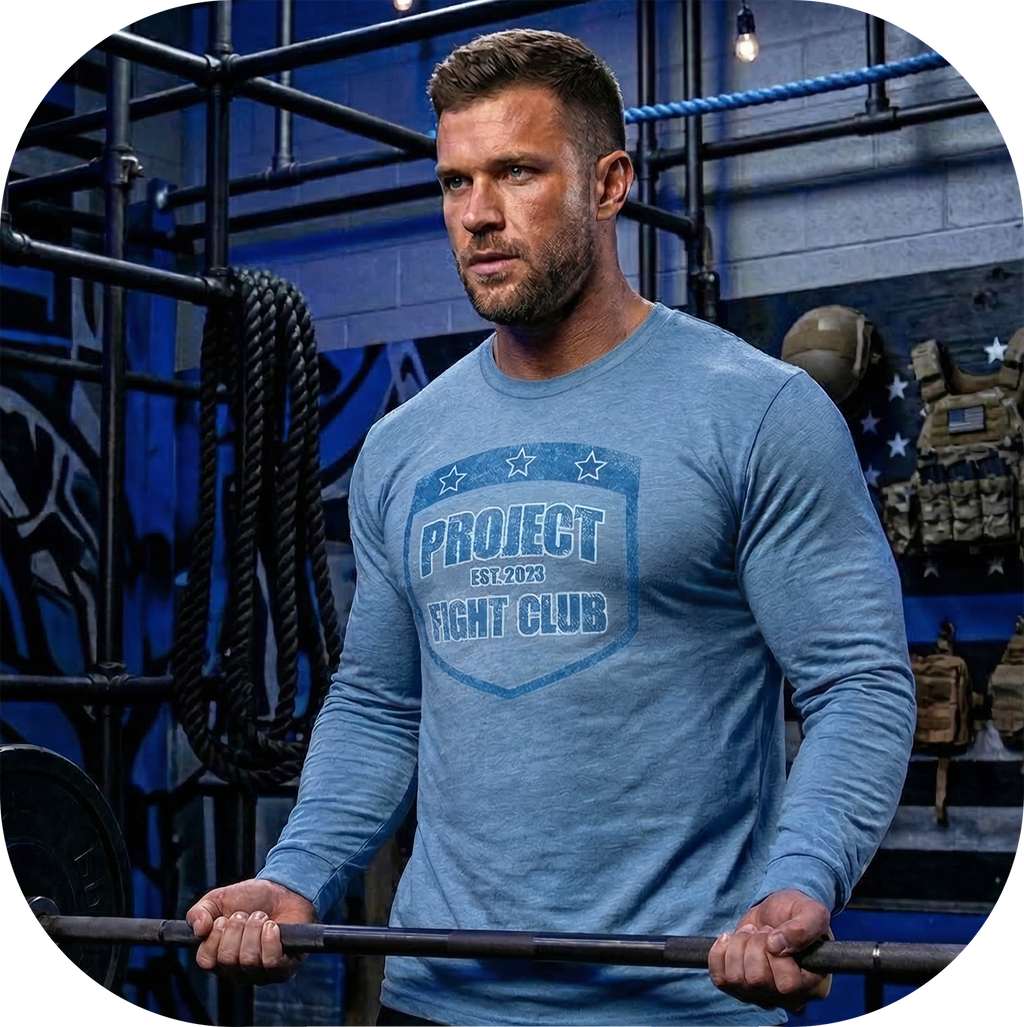 LIGHT BLUE LONG SLEEVE TEE - SUPPORT POLICE