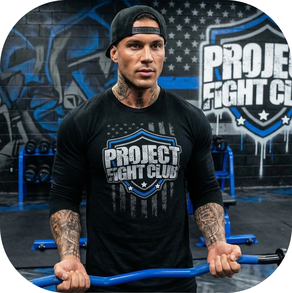 MENS BLACK LONG SLEEVE TEE #3 - SUPPORT POLICE