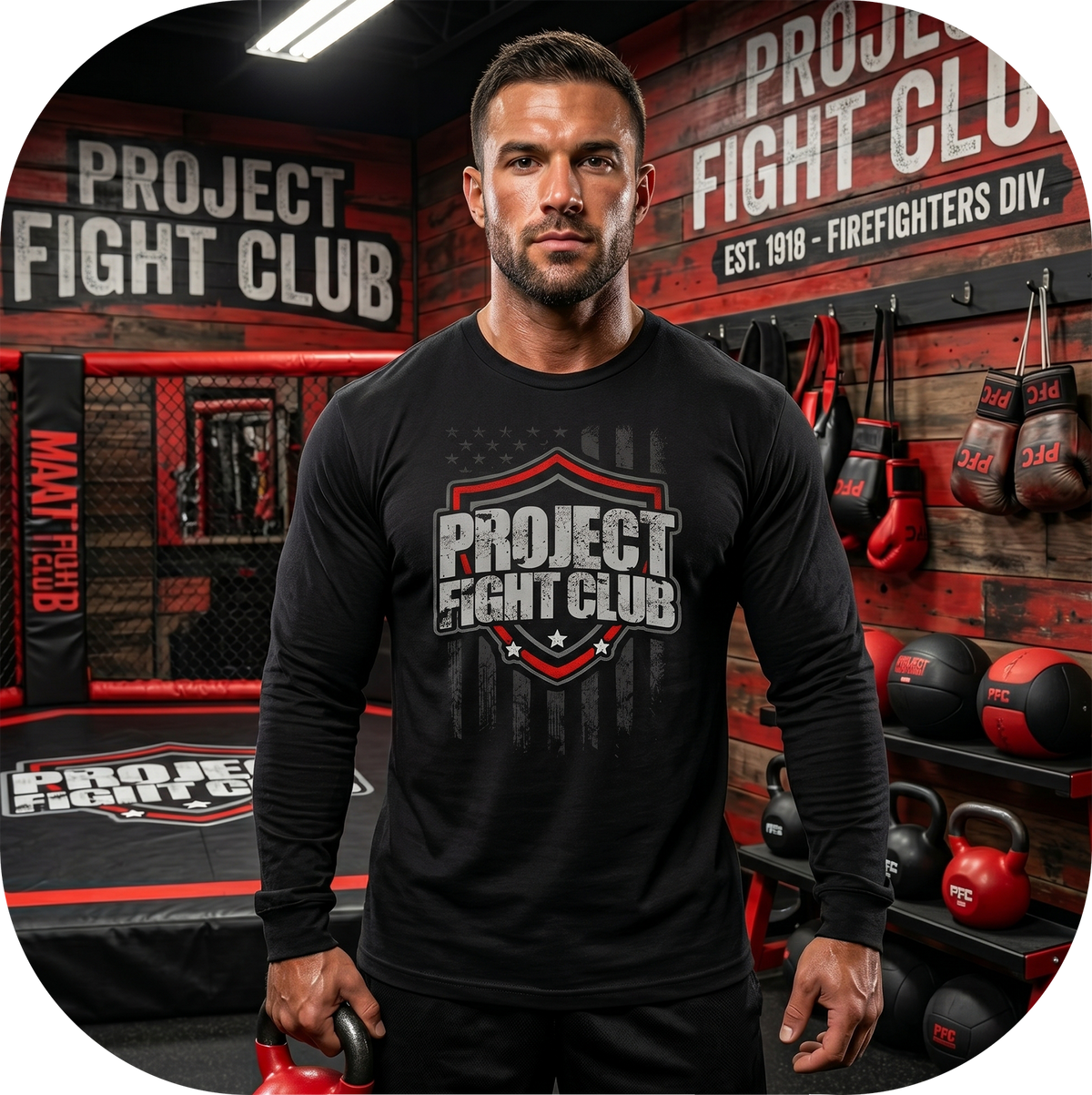 BLACK LONG SLEEVE TEE #3 - HONOR FIREFIGHTERS & EMTs