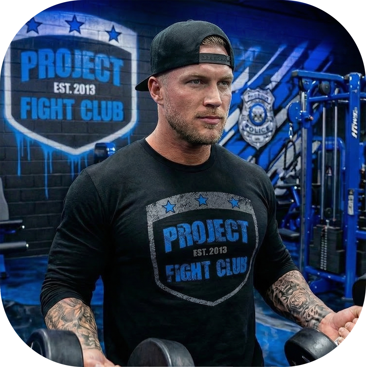 BLACK LONG SLEEVE TEE #4 - SUPPORT POLICE