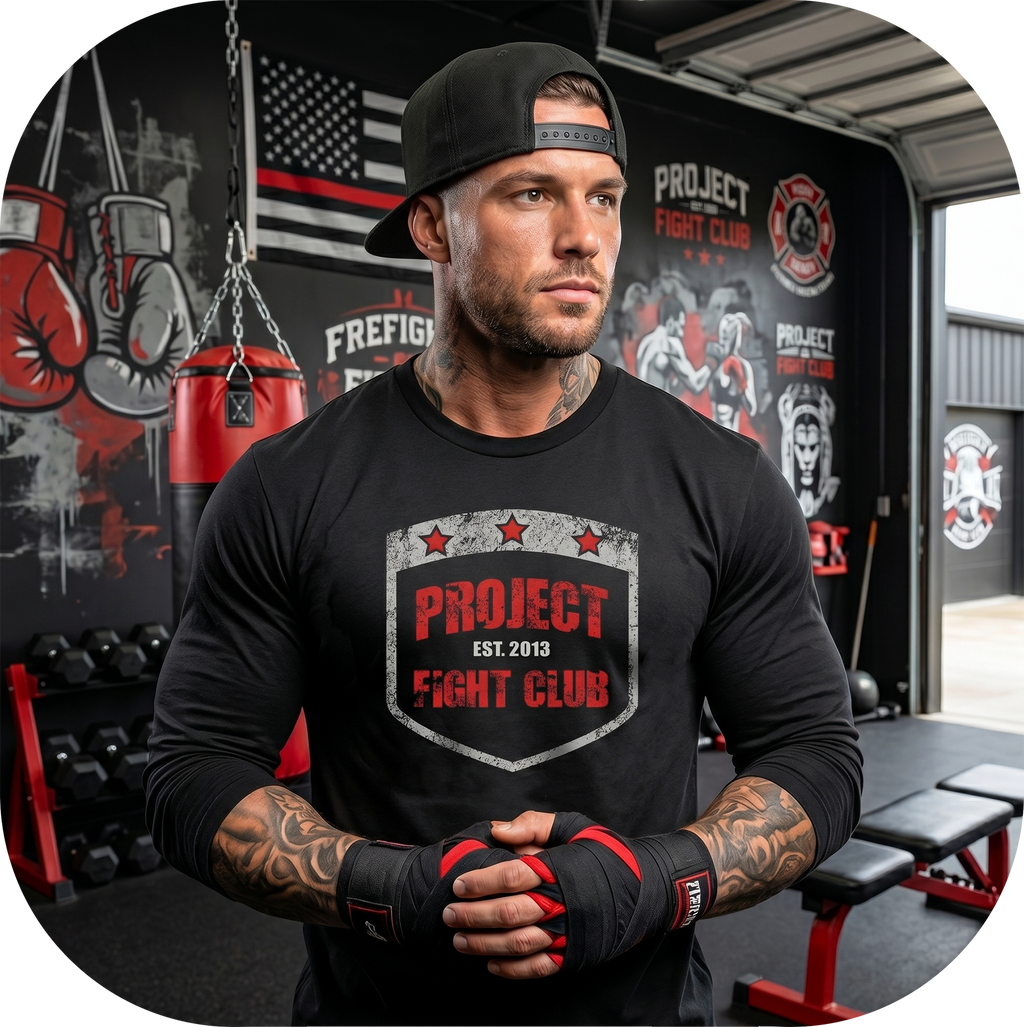 BLACK LONG SLEEVE TEE #5 - HONOR FIREFIGHTERS & EMTs