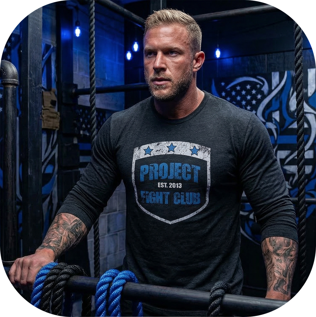 BLACK LONG SLEEVE TEE #5 - SUPPORT POLICE