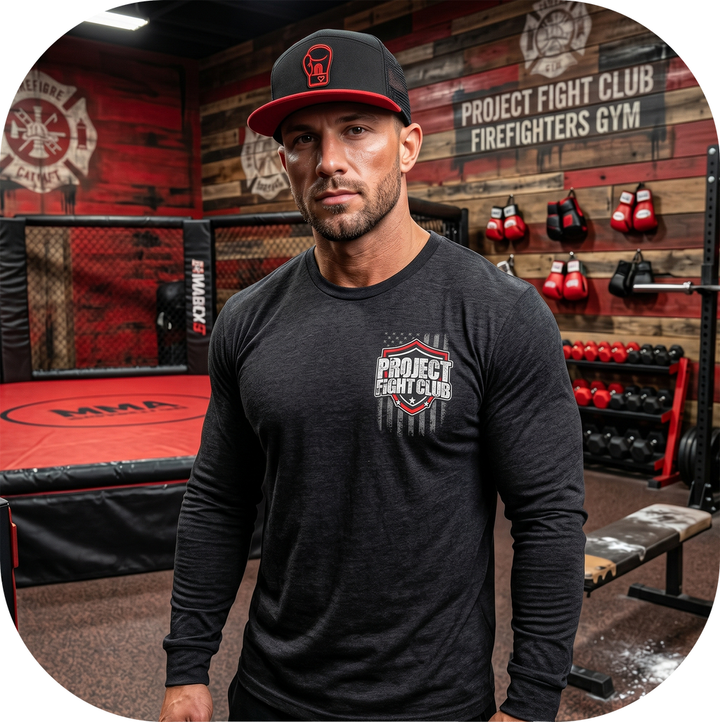 BLACK LONG SLEEVE TEE #6 - HONOR FIREFIGHTERS & EMTs