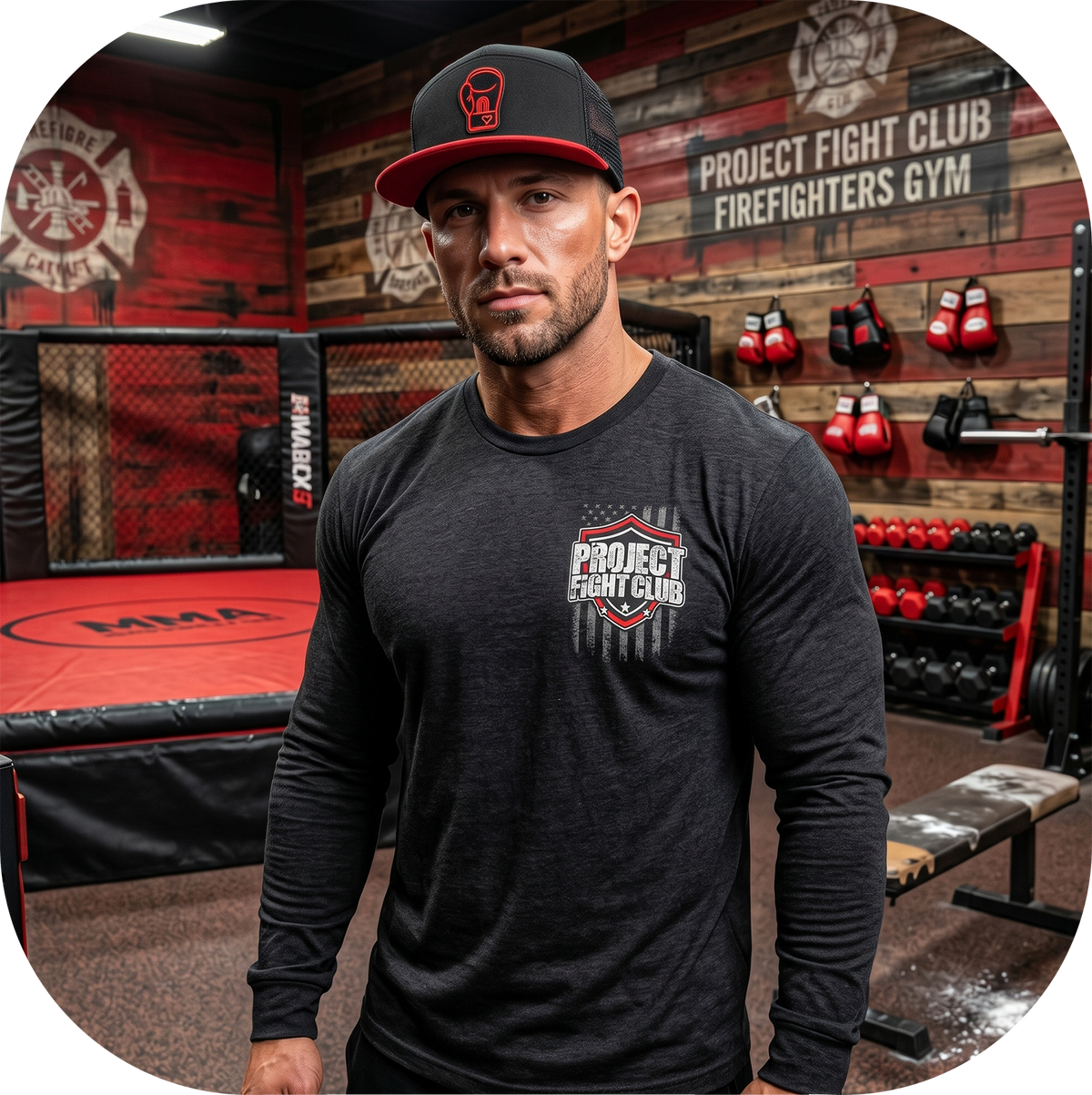 BLACK LONG SLEEVE TEE #6 - HONOR FIREFIGHTERS & EMTs