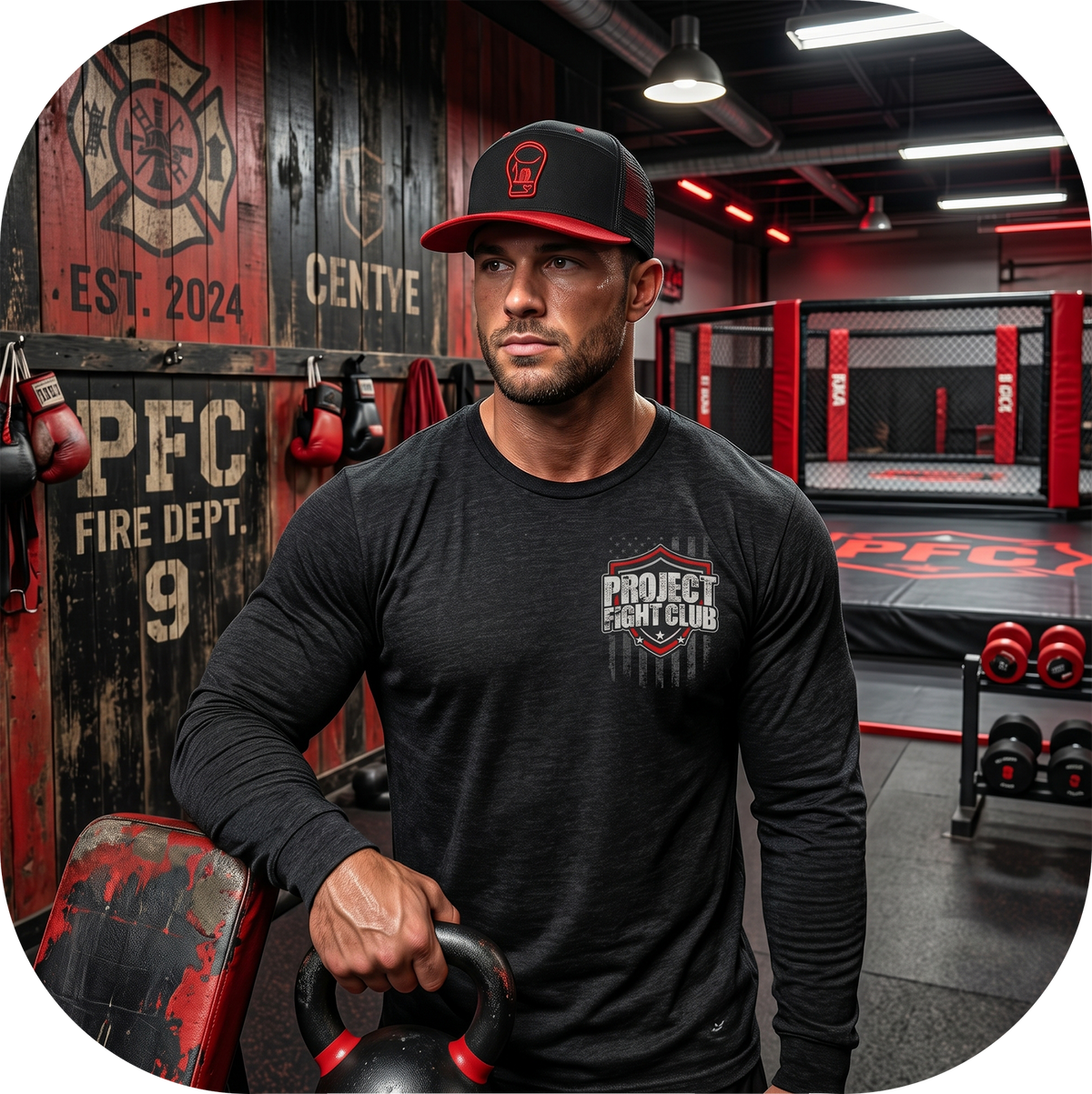 BLACK LONG SLEEVE TEE #6 - HONOR FIREFIGHTERS & EMTs