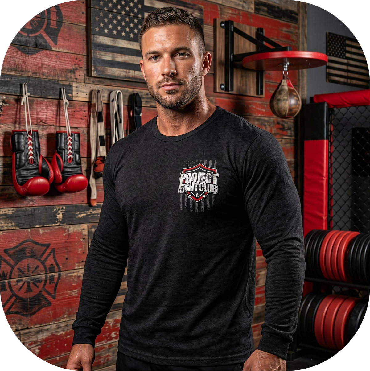 BLACK LONG SLEEVE TEE #6 - HONOR FIREFIGHTERS & EMTs