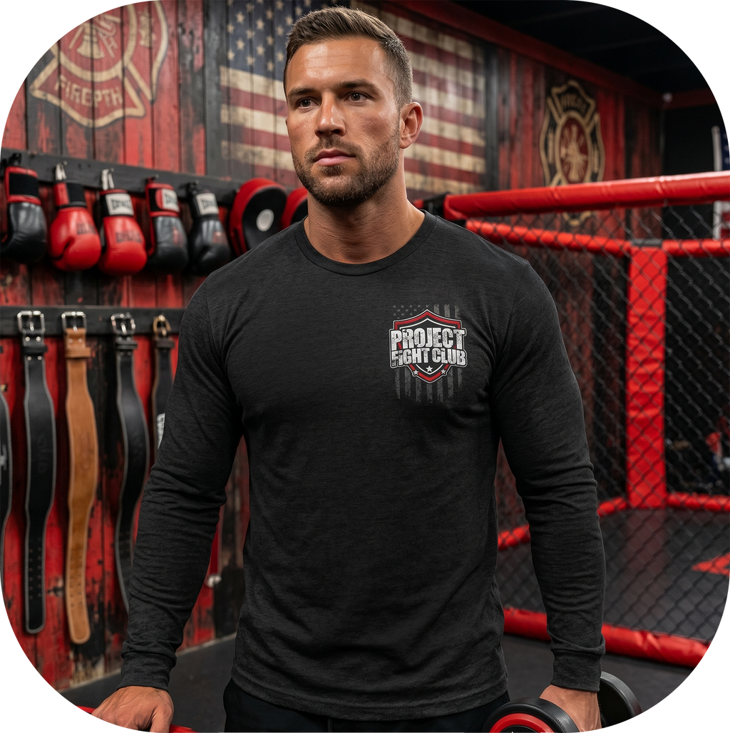 BLACK LONG SLEEVE TEE #6 - HONOR FIREFIGHTERS & EMTs