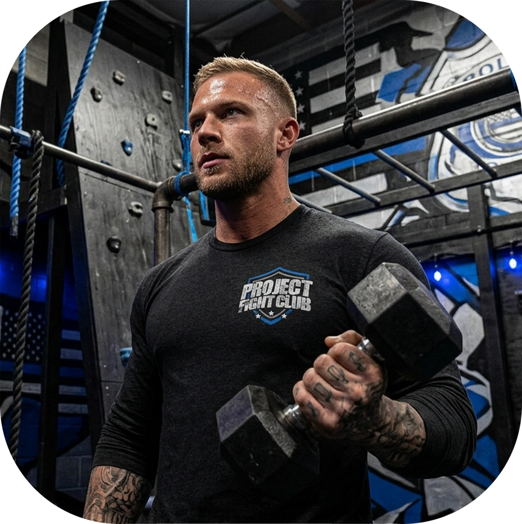 MENS BLACK LONG SLEEVE TEE #6 - SUPPORT POLICE