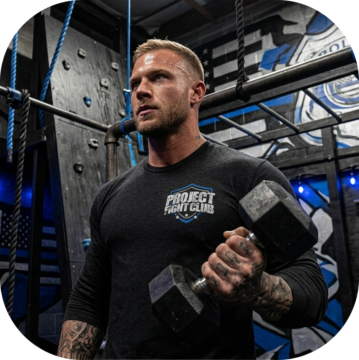 MENS BLACK LONG SLEEVE TEE #6 - SUPPORT POLICE