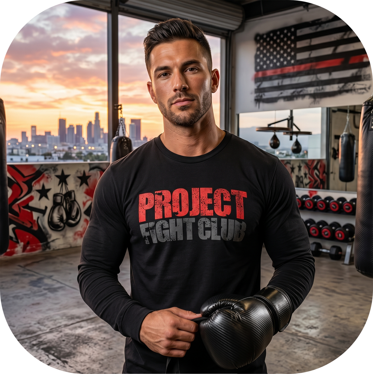 BLACK LONG SLEEVE TEE - HONOR FIREFIGHTERS & EMTs