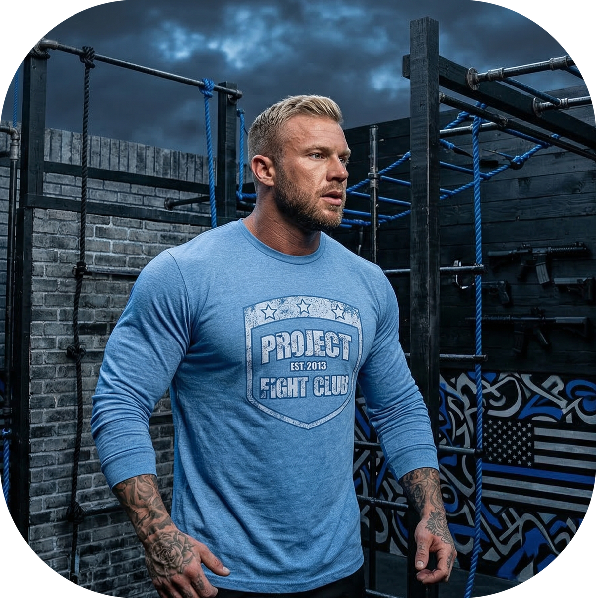 CAROLINA BLUE LONG SLEEVE TEE - SUPPORT POLICE