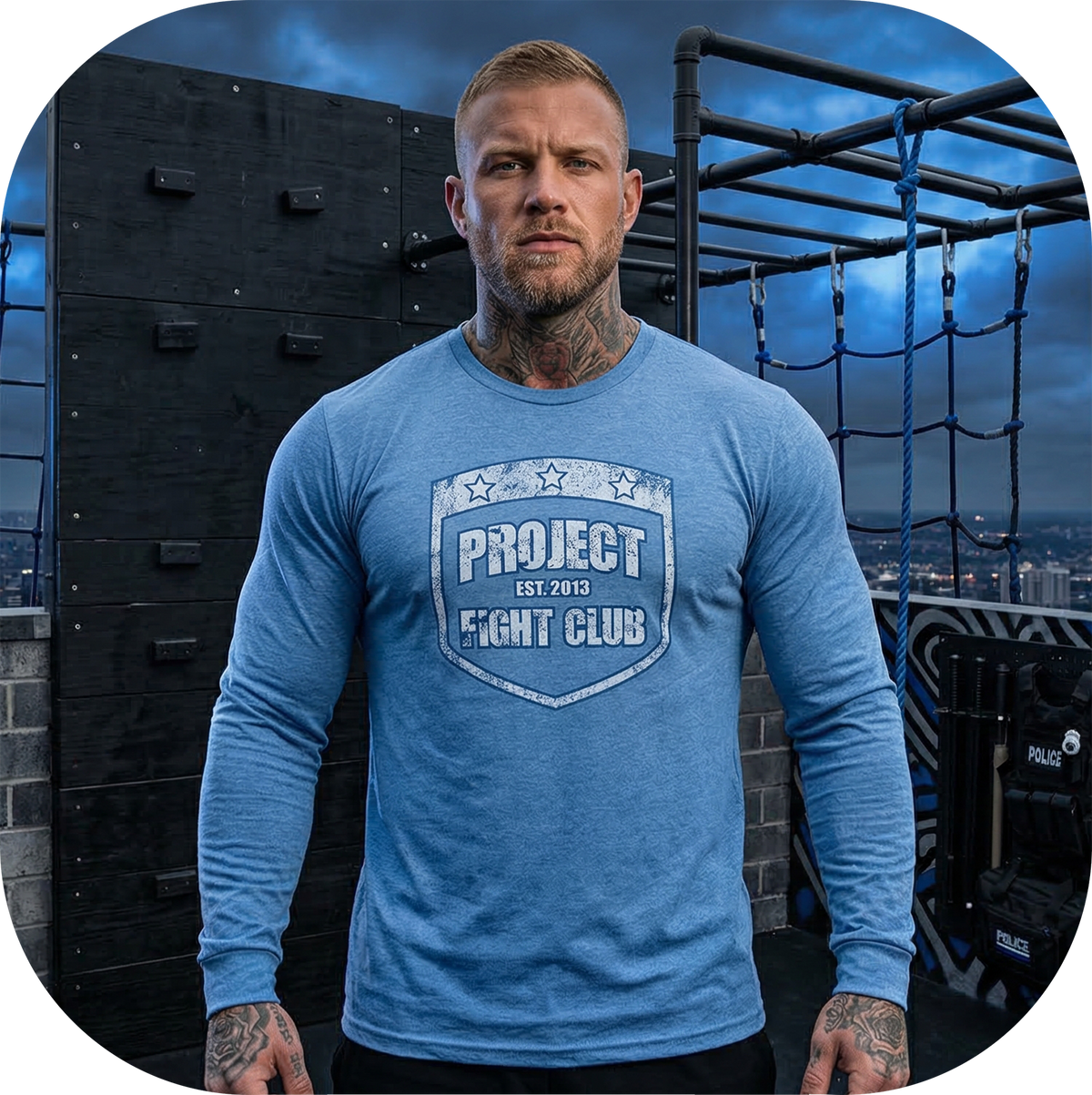 CAROLINA BLUE LONG SLEEVE TEE - SUPPORT POLICE