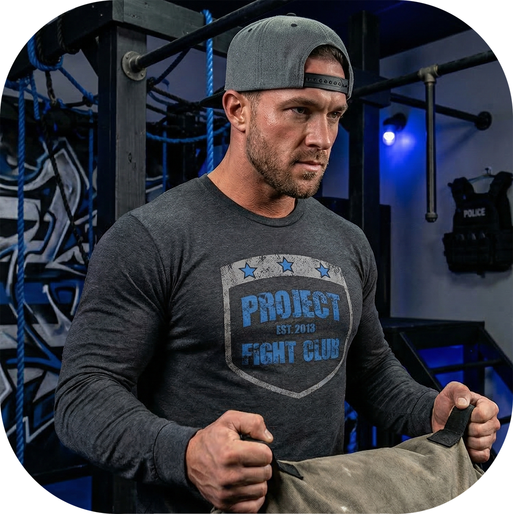 CHARCOAL LONG SLEEVE TEE - POLICE