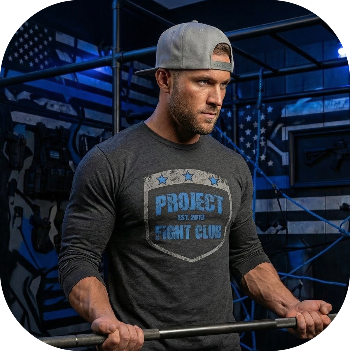 CHARCOAL LONG SLEEVE TEE - POLICE